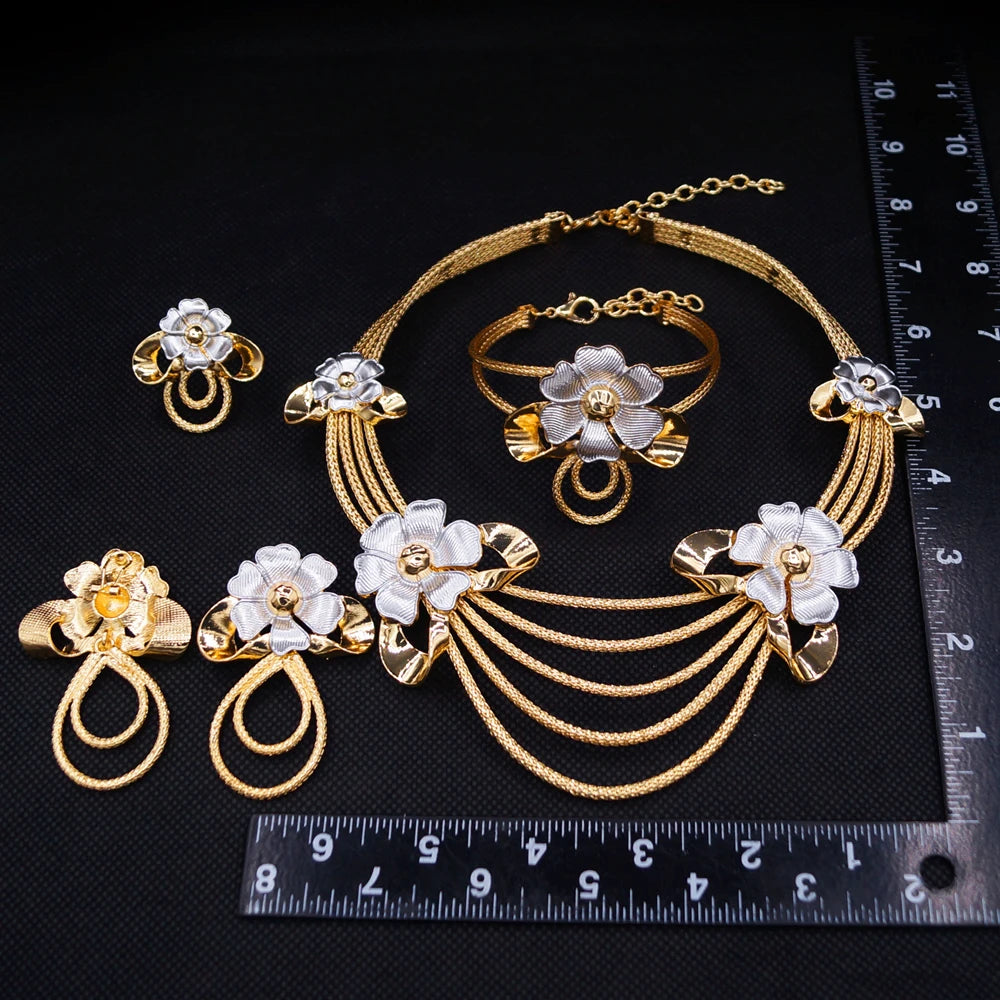 Zhuerrui Italiano Gold Designs Women Jewellery Set Party Fine Costume Jewelry Set Luxury Big Necklace Jewellery Sets X0010030