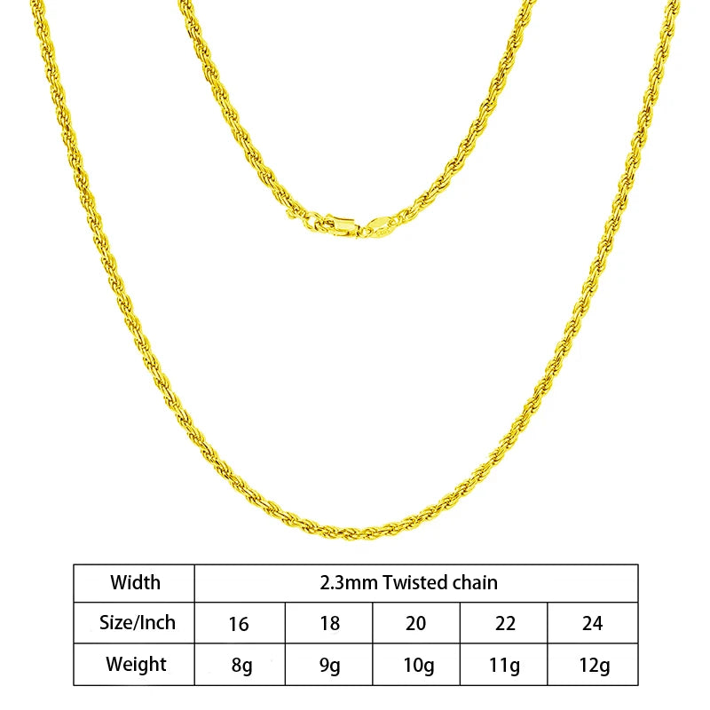 S&S 925 Sterling Silver Diamond Cut Rope Chain Necklace — S&S Collection