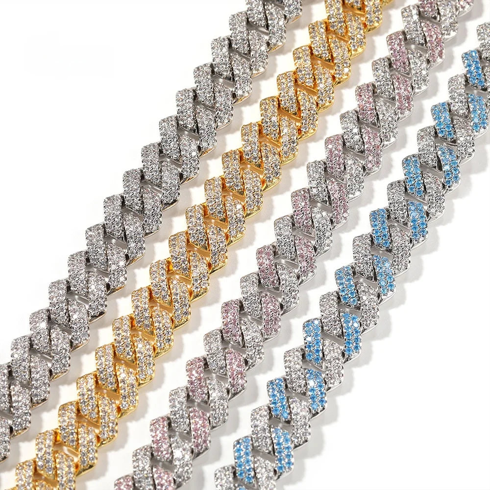 Luxury 13mm Iced Out Cuban Link Chain Necklace Hip-Hop Diamond Choker Brass Zircon Necklace Party Perfect Gift