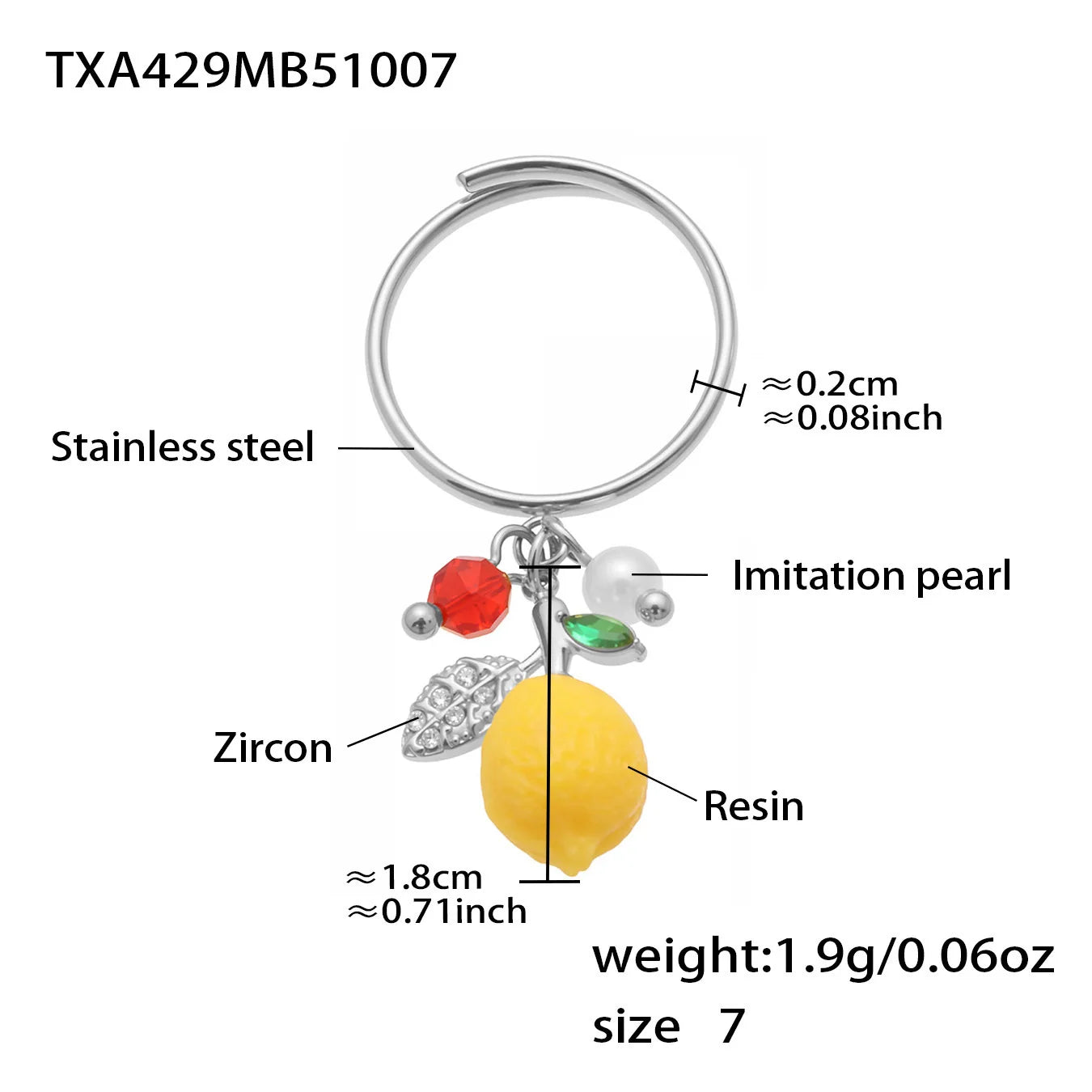 Lemon Fruit Zircon Jewellery Collection | Necklace, Earrings, Bracelet & Ring | Gold & Silver