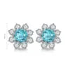 Gemfiori Anster High Quality S925 Lab Grown Paraiba Earring Stud Dainty Gemstone Stud Earrings for Women Daily Wear Gift