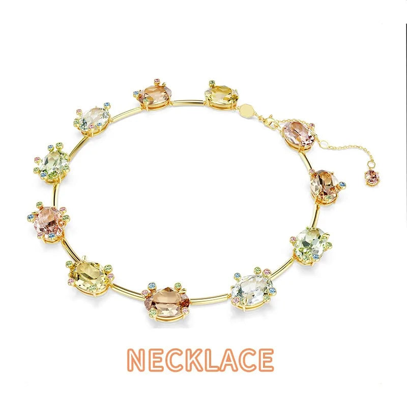XOTICA Austria Multicolored Series High-Quality Flower-Shaped Crystal Jewelry Set, Jewelry