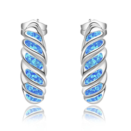 TikTok for Bestseller Cute Brass Silver Plated Geometric Christian Opal Stud Earrings Girly Dainty Gift Jewelry