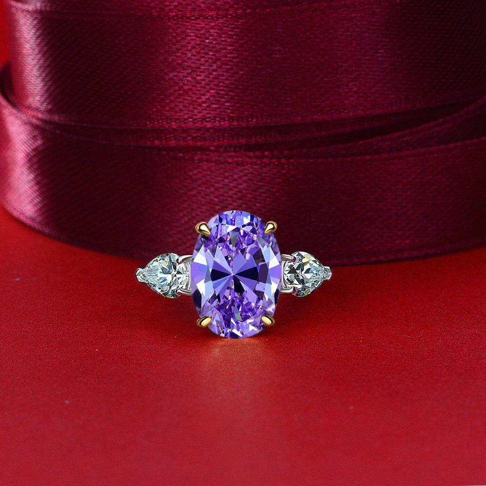 MuShan Jewelry Factory Hot Selling Platinum Plated Luxury High Carbon Diamond 10*14 European American Egg Shaped Wedding Party