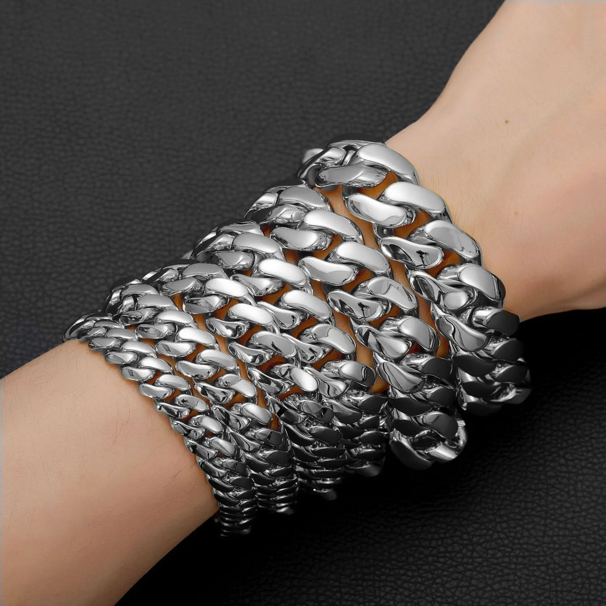 BiG-BOSS Stainless Steel Cuban Chain for Men Bracelet Necklace Certified Waterproof Transh Free Custom Logo Hip Hop Style Durable Chain