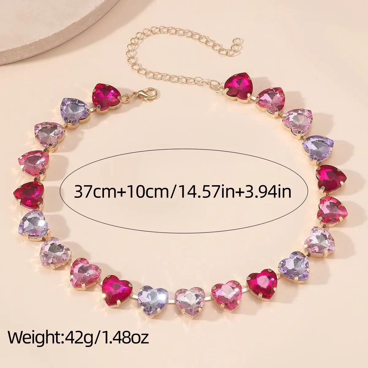 S&S Brass Multi-Colour Crystal Collar Necklace | Evening Statement Jewellery