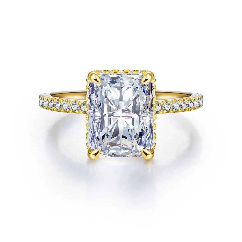 Waterproof Women 925 Sterling Silver Iced Out 5A Zirconia Ring Engagement Anniversary Candy Colors Rings Jewelry Supplies