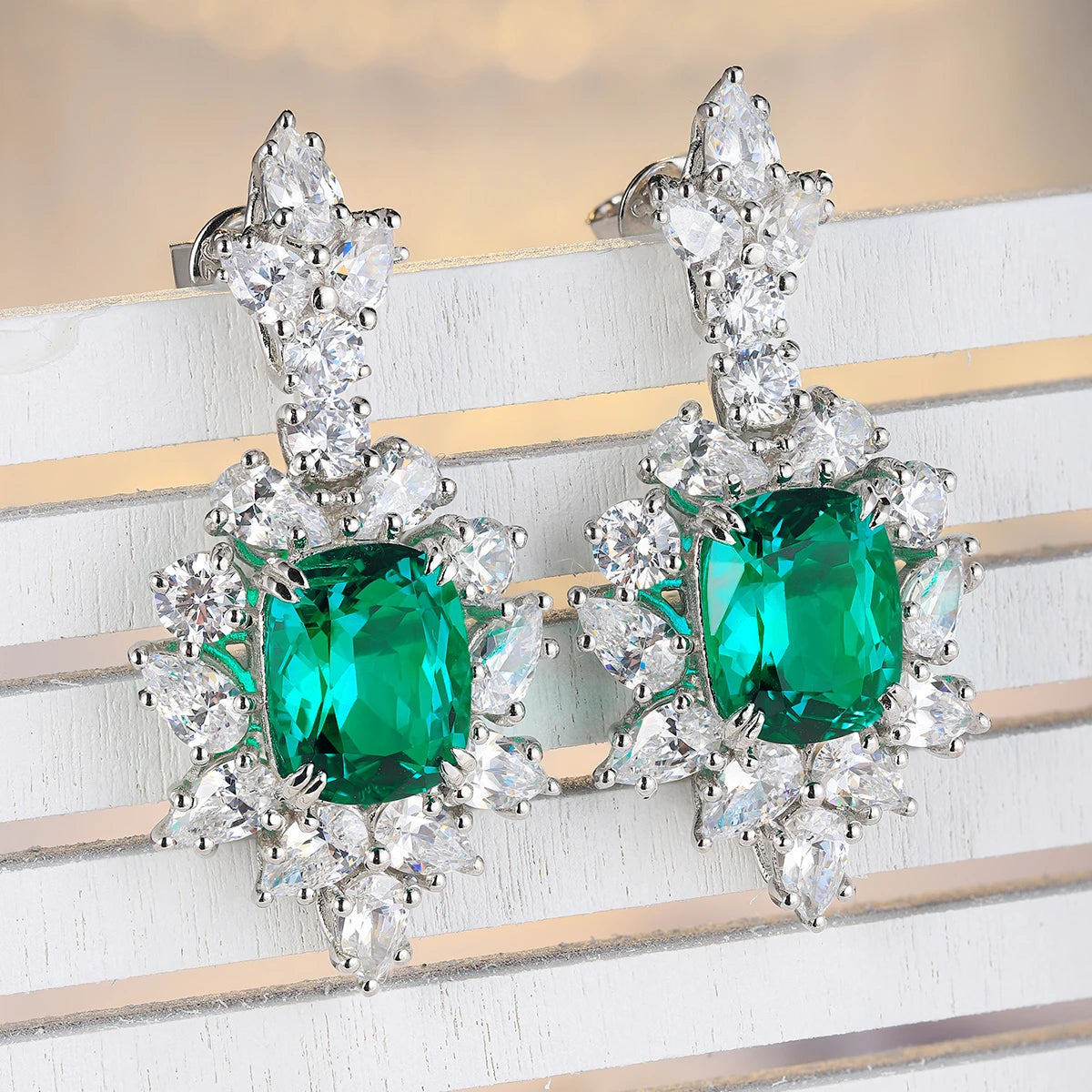 ArtistA Luxury Fancy Design Earring Women Jewelry Lab Gemstone Classic S925 Silver Women Birthday Gift Classic Earring Stud Set