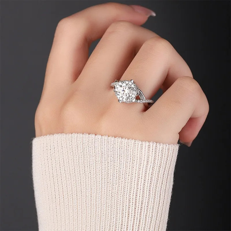 Nabest Women's GRA Certified VVS Colors Moissanite 925 Sterling Silver Engagement Bride Ring Fine Jewelry Manufacturing