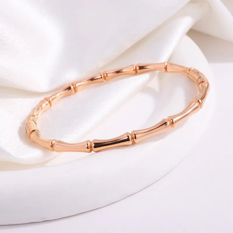 REBEL Stainless Inoxydable Stainless Steel 18K Gold Plated Roman Women Fashion Jewelry Bracelets Bangles