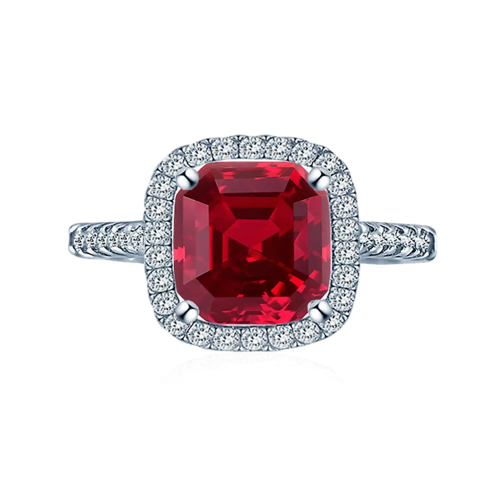 MuShan Jewelry Factory 2026 New Grape Purple High Carbon Diamond S925 Silver Ring Fashion Foreign Trade  Jewelry Wholesale