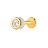 S&S Stainless Steel Gold Flat Back Labret Stud | Zircon | 10 Designs