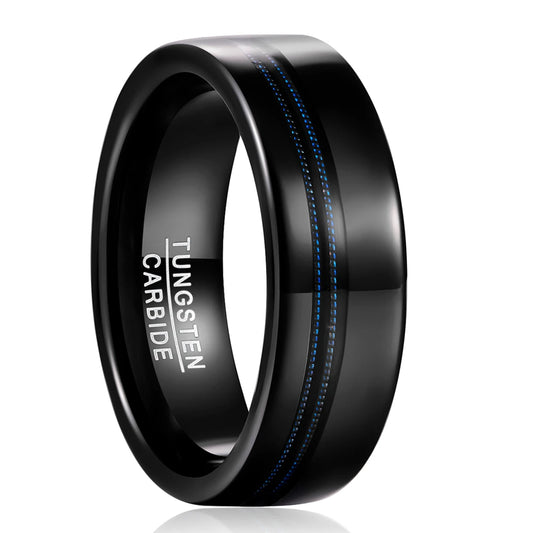 NEWLiFE REBEL Motive Crest 8mm Ring in Black Plated