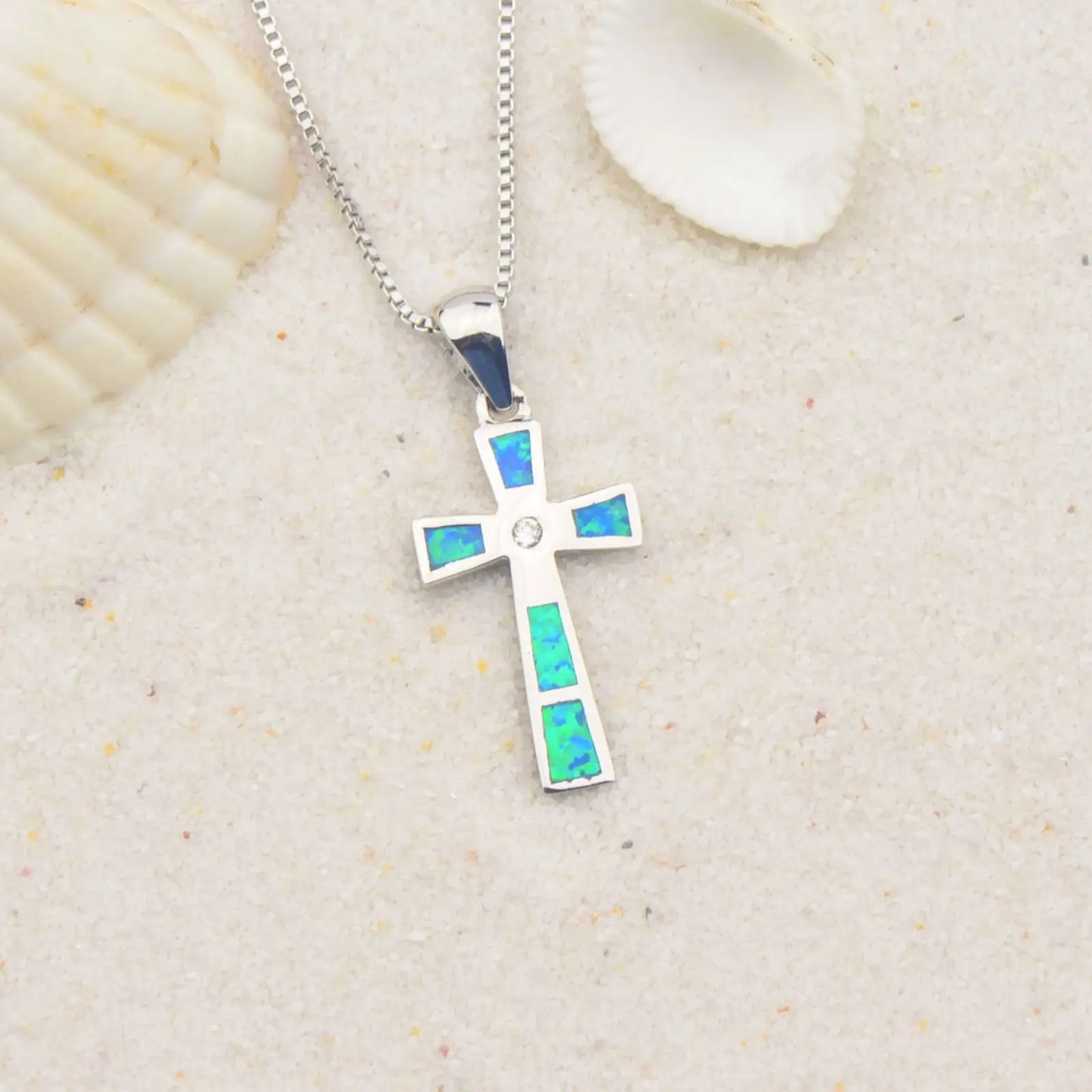 Opal New Ocean Series Blue Opal Turtle Necklace, Turtle Pendant Sweater Chain, Opal Necklace