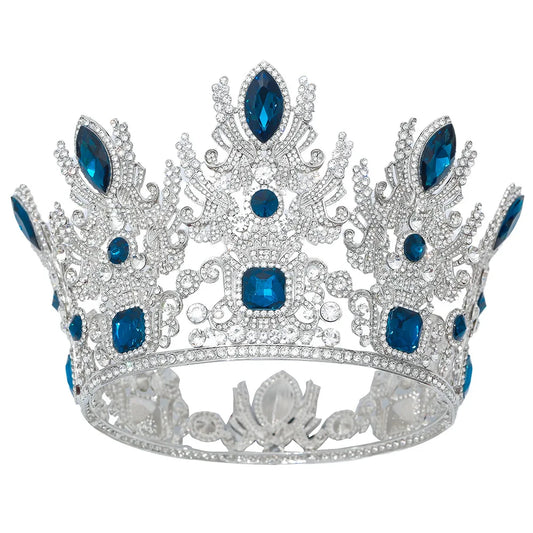 LUOXIN European and American Beauty Pageants High-end Full Diamond Bridal Crown Hair Accessories Queen Big Tiara