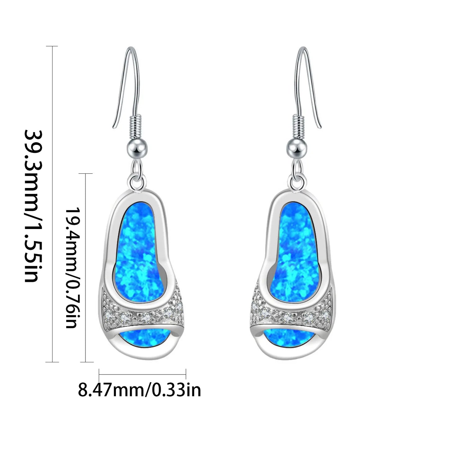 Minimalist Brass Geometric Christian Opal Pendant Earrings Western Style Bohemian Design Wholesale TikTok IG Viral Jewelry