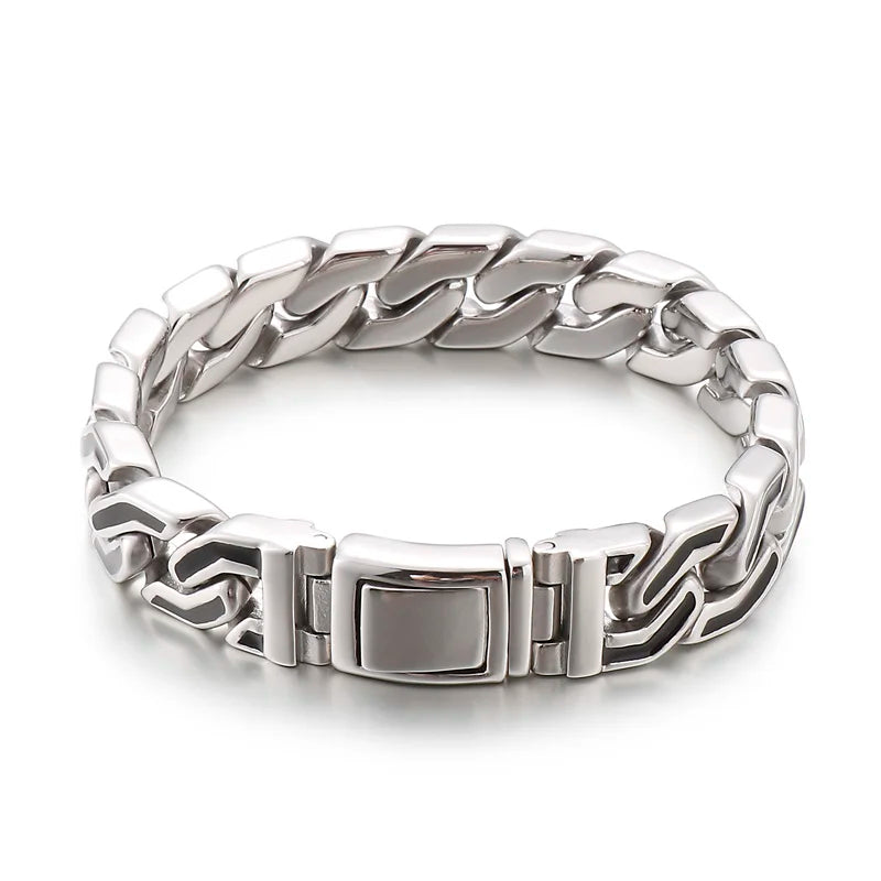 KALEN Classic Stainless Steel Hand Chain Bracelet Links Bracelets Bangle
