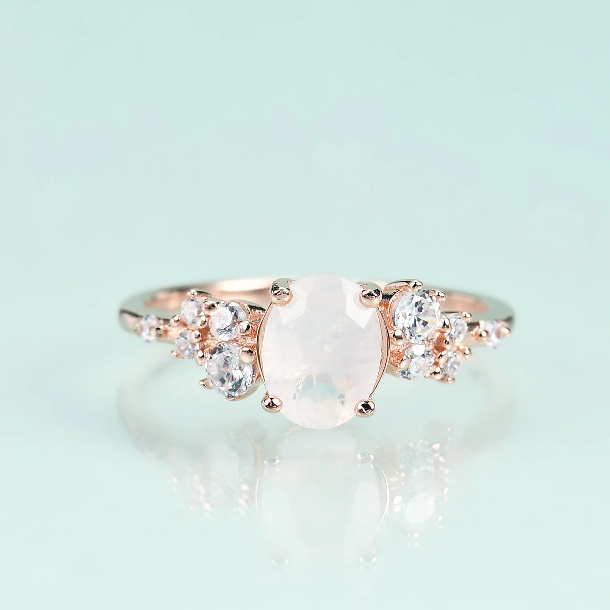 ArtistA Abiding Fine Jewelry Delicate Fashion Rainbow Milky Moonstone Gemstone Ring Jewelry for Women