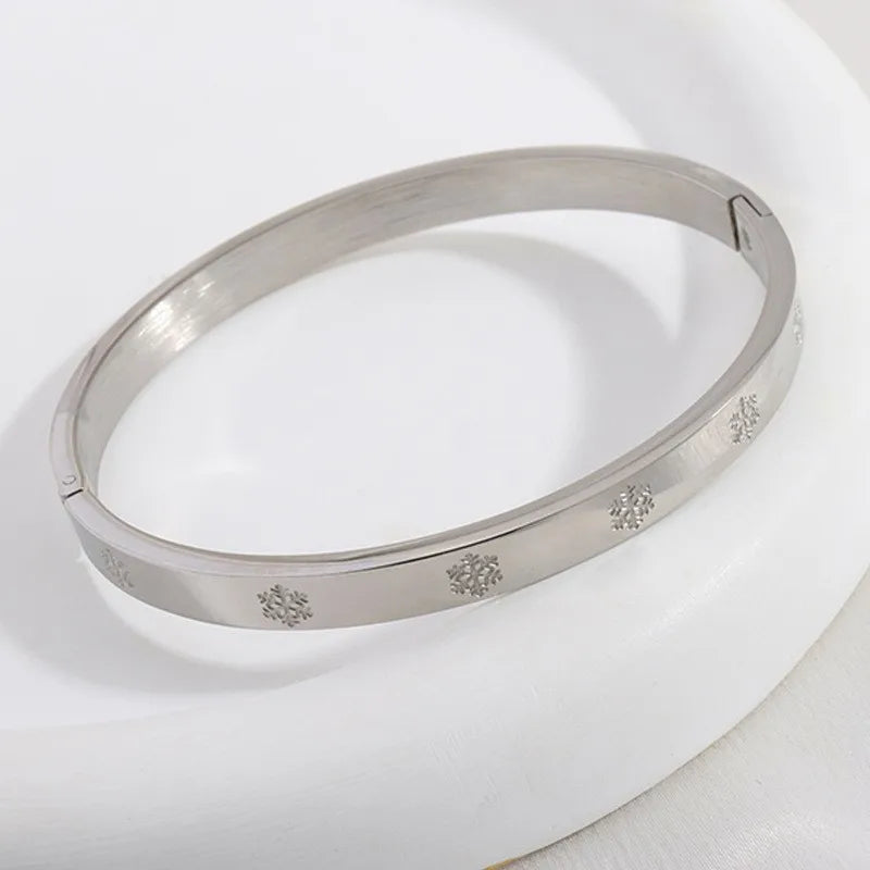 REBEL Stainless Inoxydable Stainless Steel 18K Gold Plated Roman Women Fashion Jewelry Bracelets Bangles