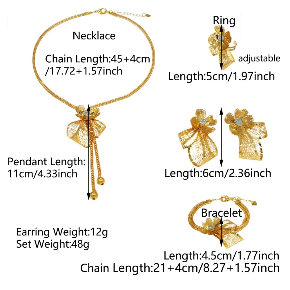 Italian Jewelry Set Alloy Brazilian Jewelry Sets Wedding Party Pendant Necklace Bracelet Ring Earrings Jewelry Set HE2550220