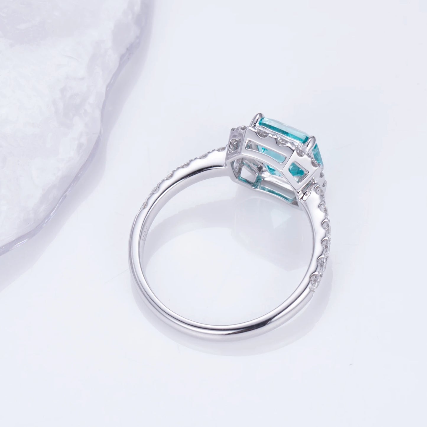 Messi Jewelry  MSR-1295 Customized 18K Gold Lab Grown Gemstone Ring Engagement Wedding Band for Women/girl