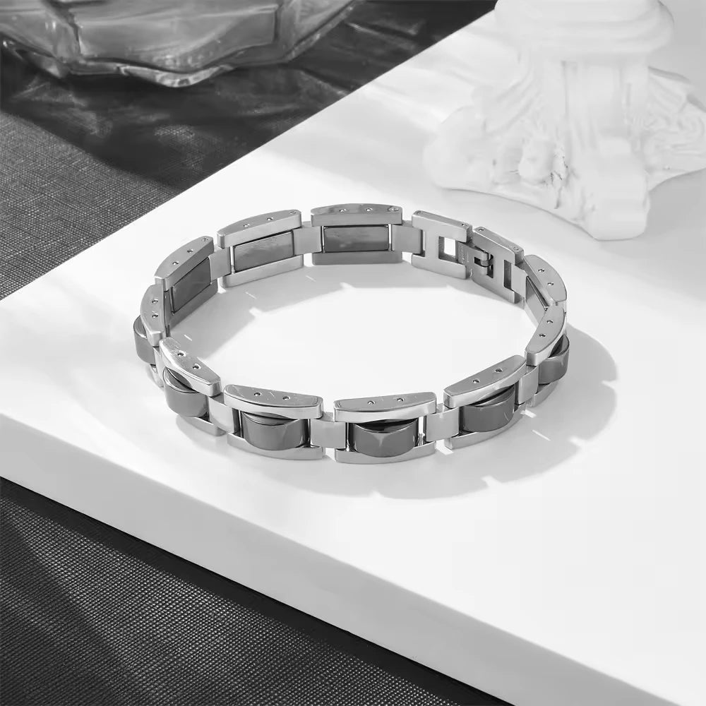 REBEL New Design Unisex Motorcycle Chain Biker Jewelry Stainless Steel Bracelet with Charms