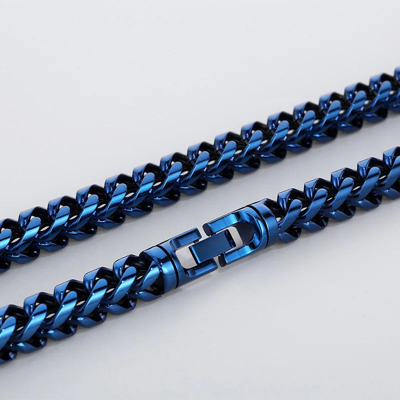 REBEL 650mm Fashion Gold/Silver/Black/Blue/Rainbow Stainless Steel Herringbone Chain Link Necklace