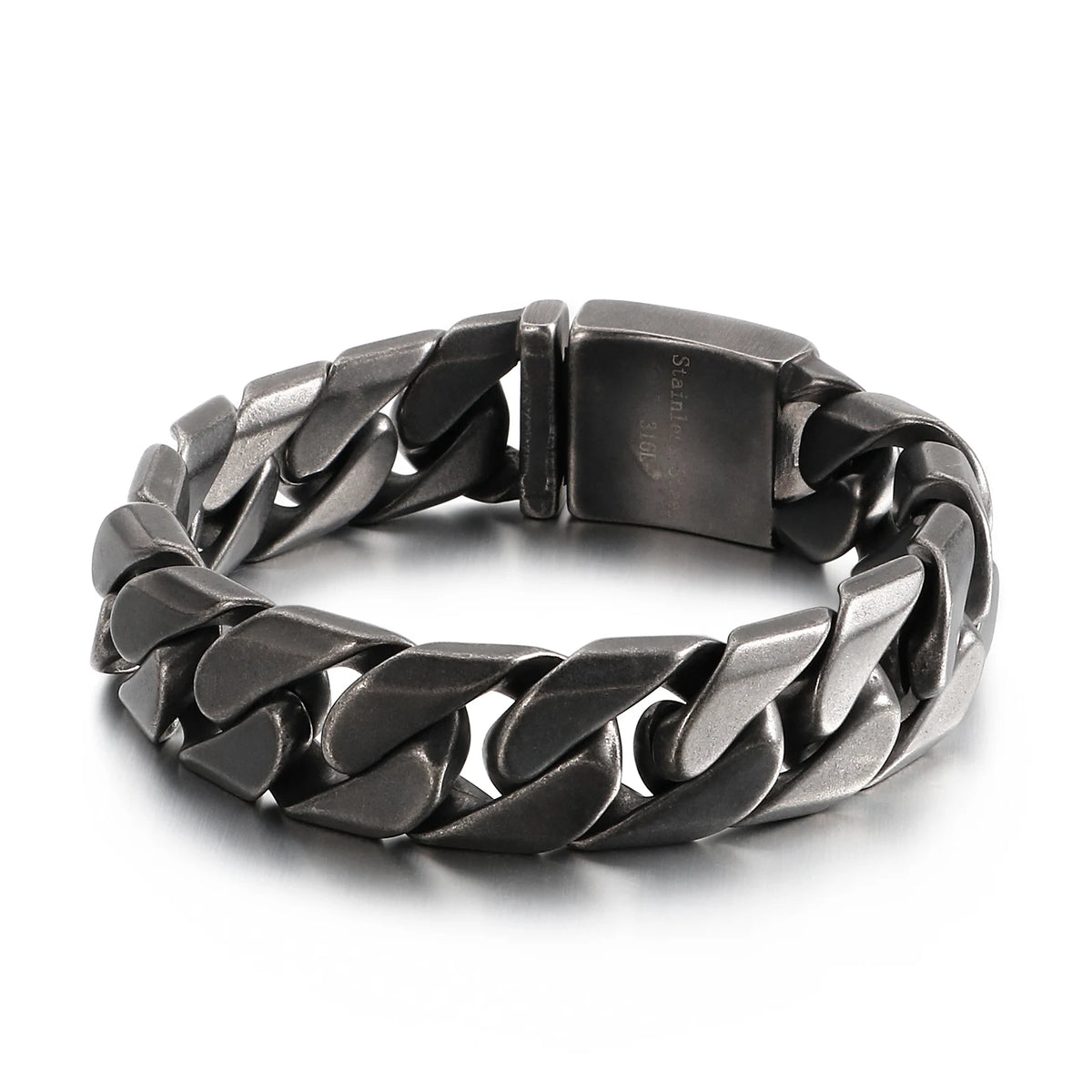 VIKING Oxidised Black Retro Bracelet – 316L Stainless Steel Men's Bangle