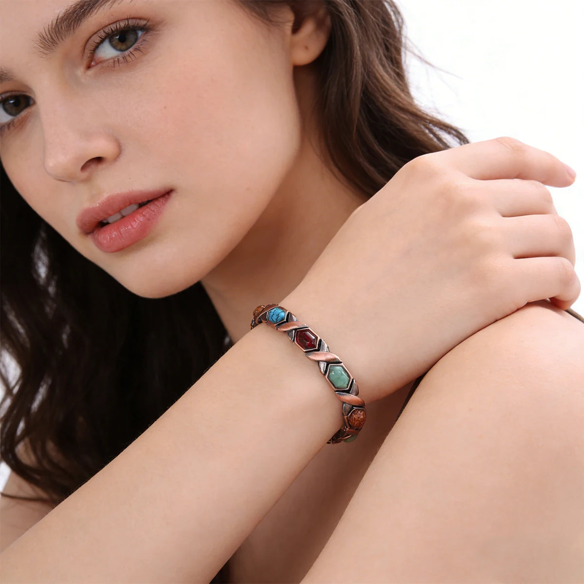 NewLife - Magnetic Turquoise Gemstone Pure Copper Bracelet