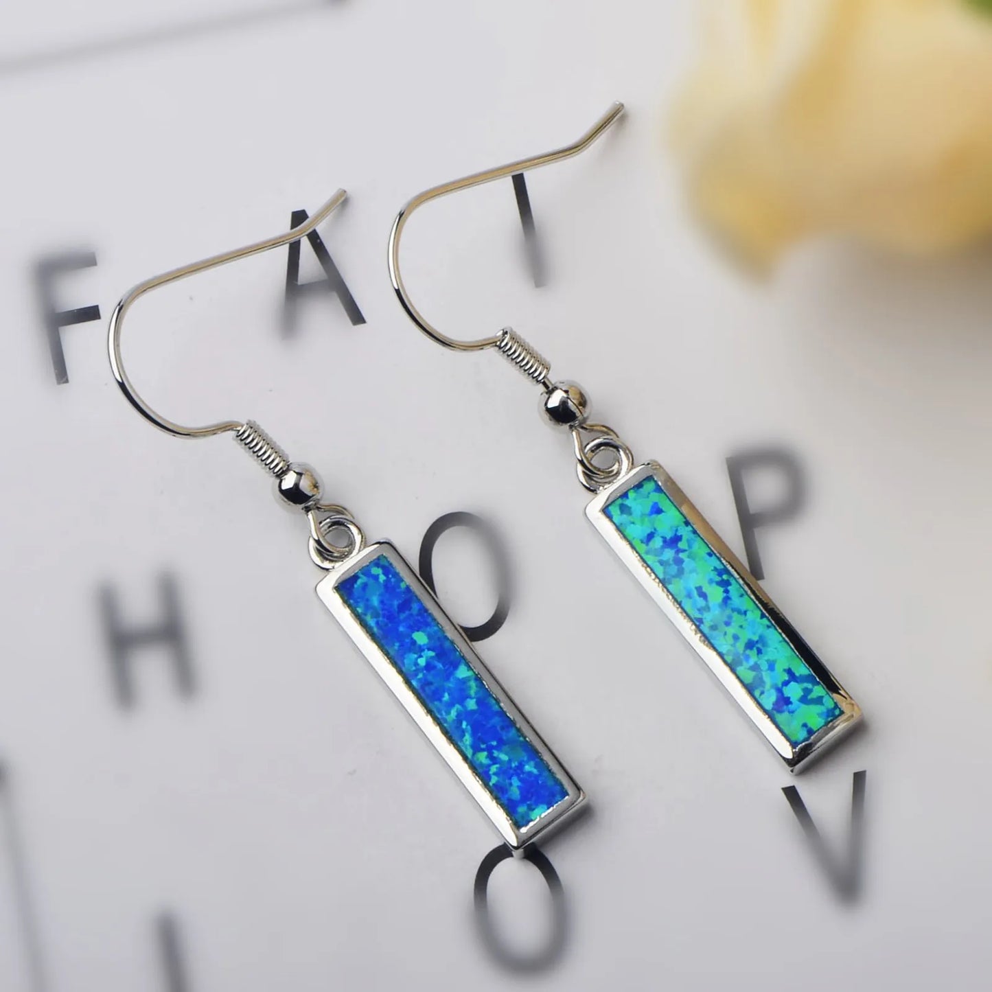 TikTok Viral Brass Geometric Ocean Opal Christian Earrings Exclusive for Beach Girls