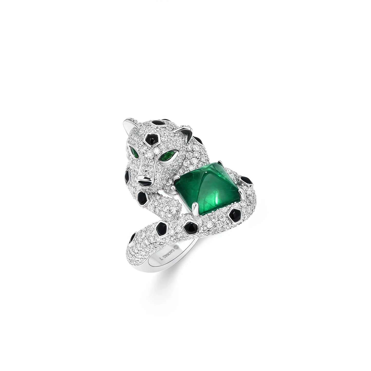 MUSHAN Jewelry Factory 925 Silver Rings High Carbon Diamond Emerald Leopard Shape Wedding Bands Luxury Designer Jewelry Ring