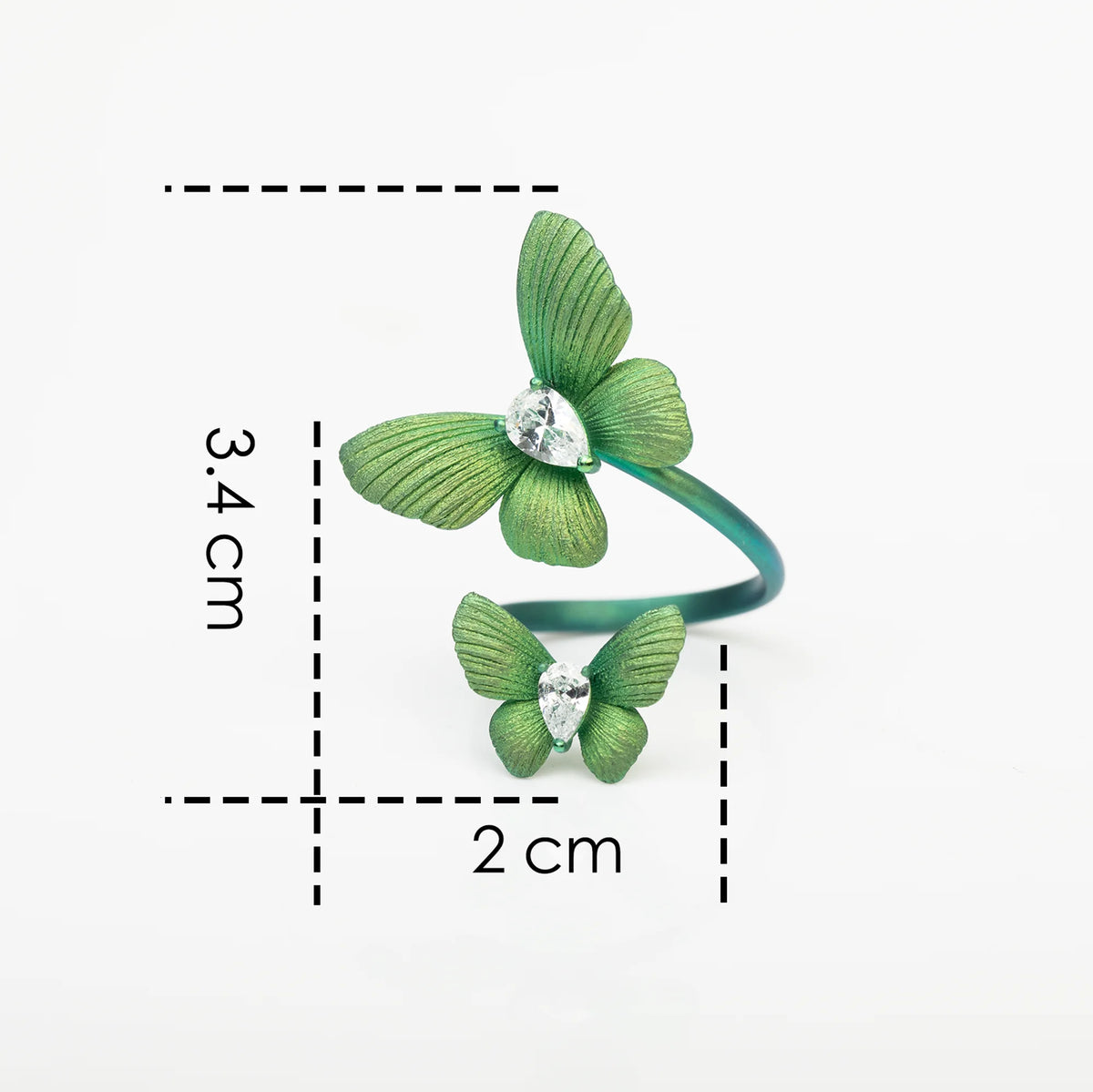 S&S G23 Titanium CZ Butterfly Wrap Ring | Purple-Blue Anodized | Sizes 5–8