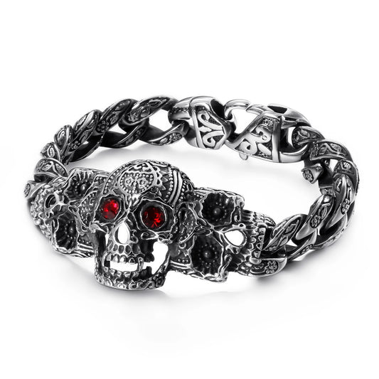 KALEN Retro Men Stainless Steel Skull Bracelets Man