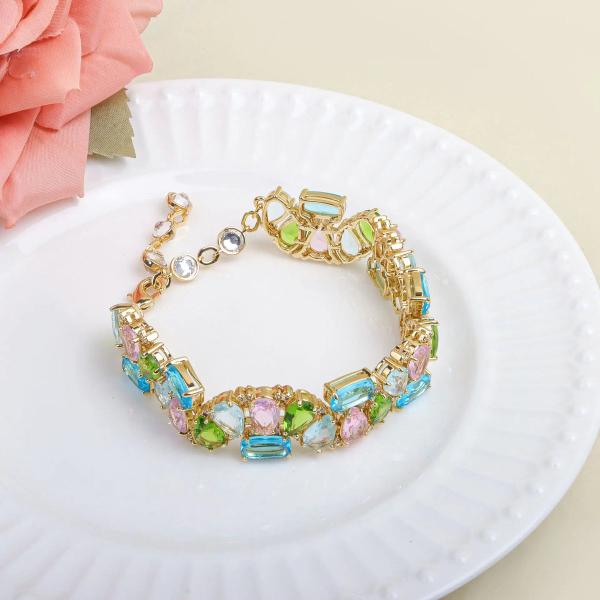Brand Designer Style 18K Gold Plated Geometric CZ Necklace Set Fashion Collarbone Chain Jewelry Set for Women Daily Wear OEM