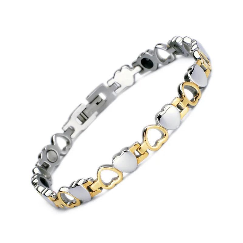 REBEL FASHIONISTA Stainless Steel Jewelry Titanium Steel Bracelet Hand Decoration love Magnet Health Bracelet