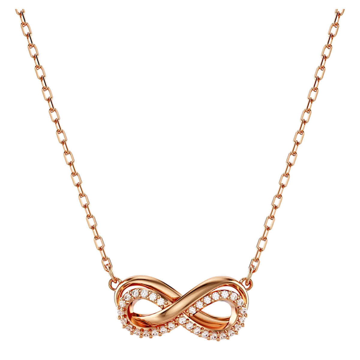 S&S Women Classic Copper Circle Crystal Zircon Pendant Necklace Silver Rose Gold Plated Sparkling Cubic Zirconia Dainty Chain Party