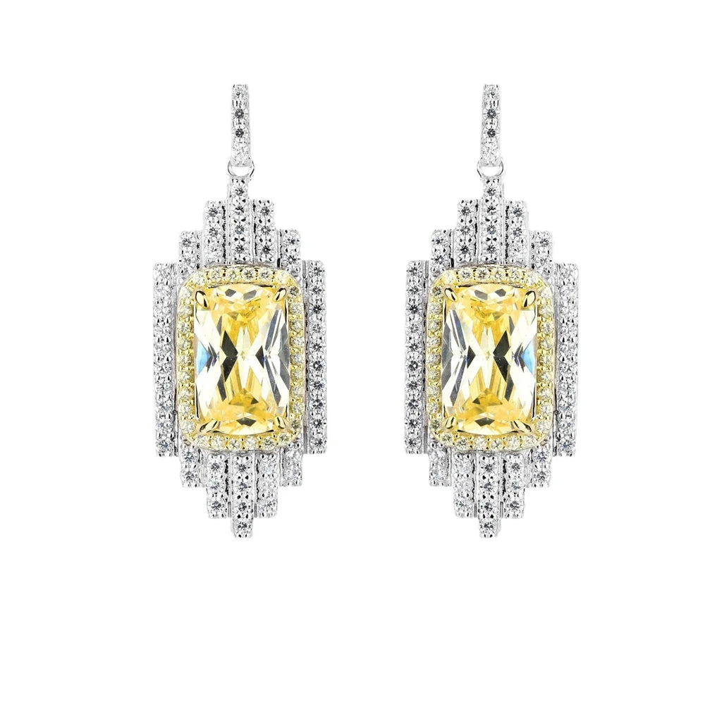 MUSHAN Jewelry Factory Silver Stud Earrings Electroplated White Gold and Set With High Carbon Diamond Jewelry