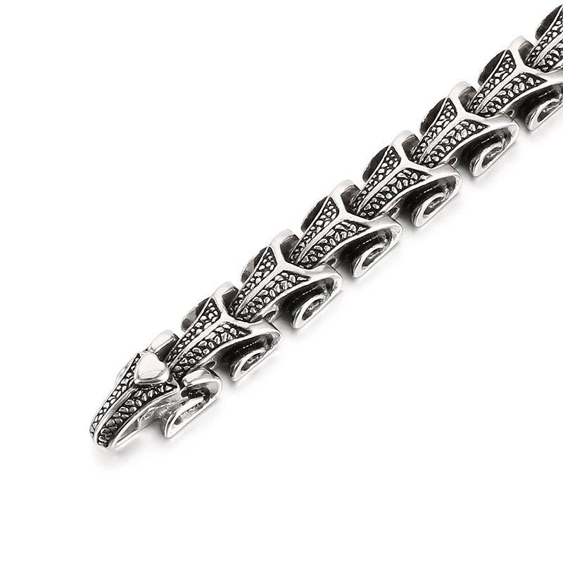 KALEN Men Fashion Stainless Steel Gothic Necklace&Bracelet