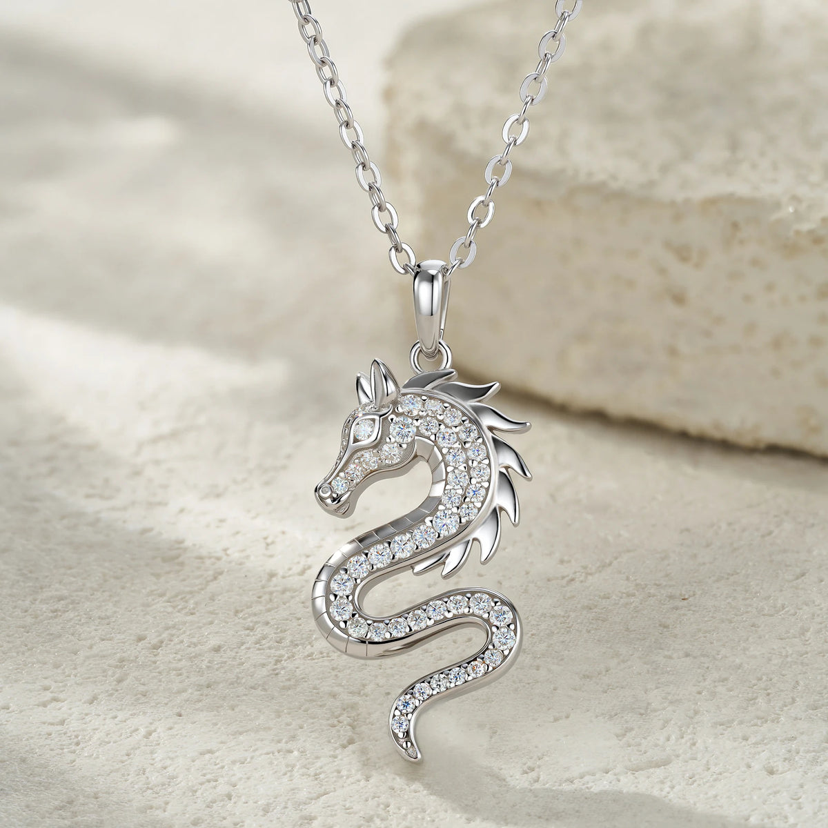 S&S Year of the Horse VVS Moissanite Pendant Necklace | 925 Silver 18K Gold Plated | S&S Collection