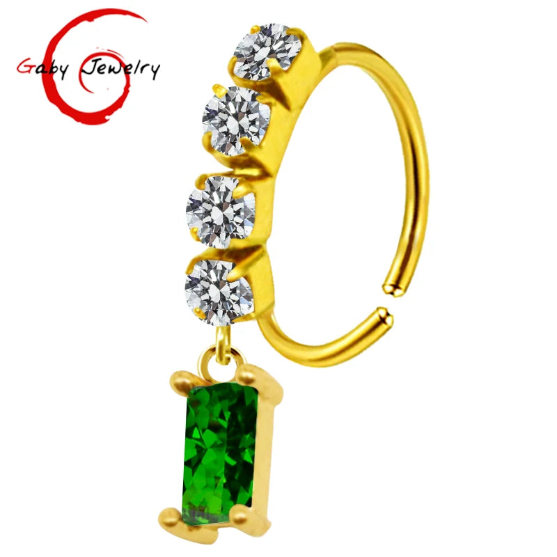 S&S Stainless Steel Dangle Hoop Nose Ring Collection | 66 Designs
