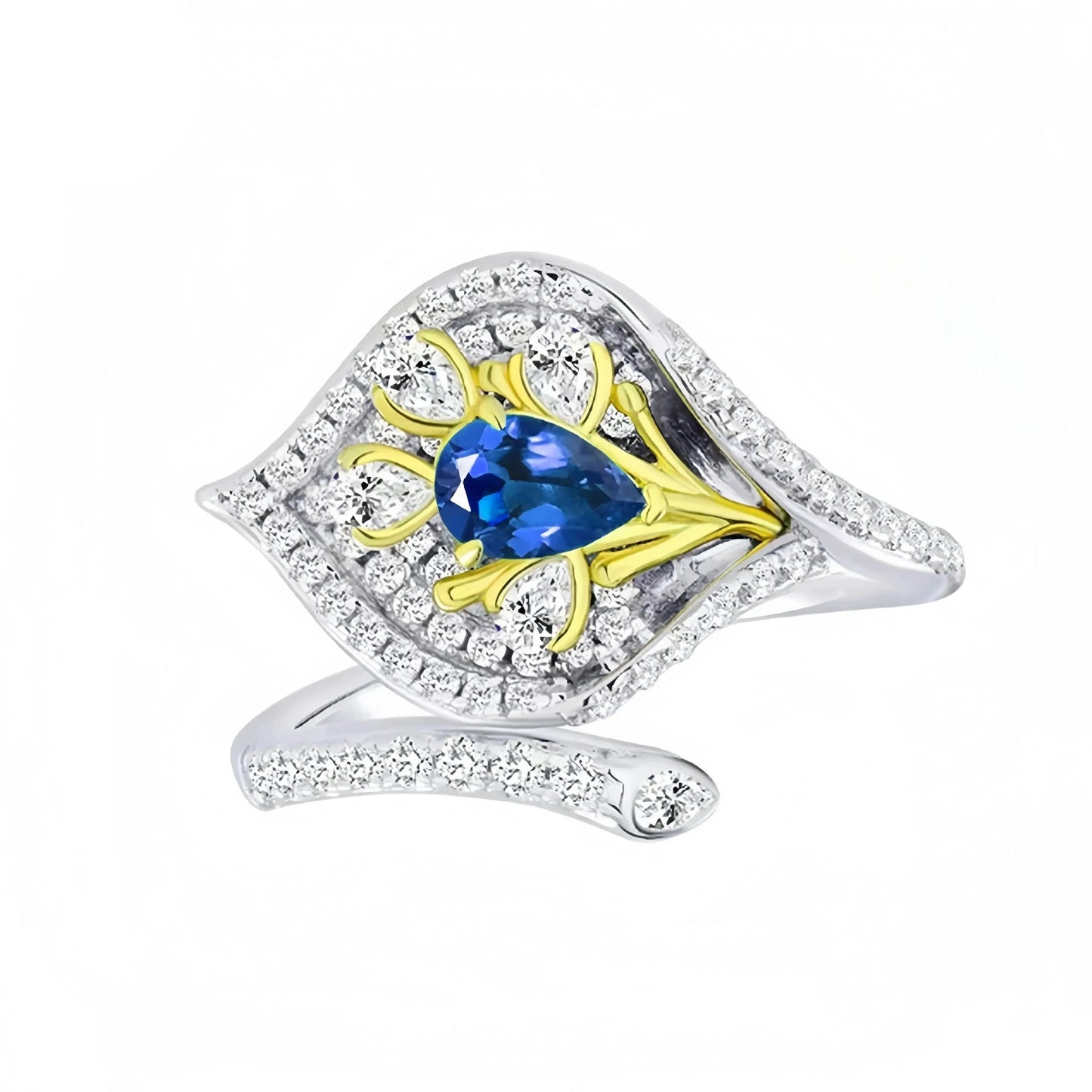 MUSHAN Open Adjustable 925 Sterling Silver Rhodium Plated Engagement Bands with MGI Lab Grown Emerald Gemstone Ring