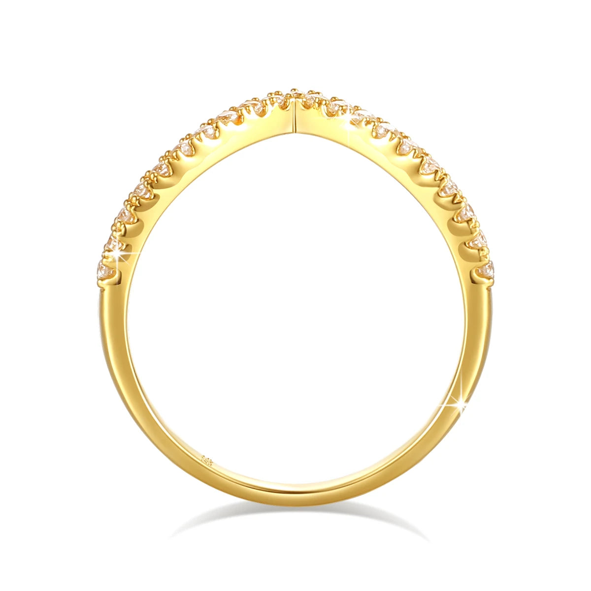 Gioiellieri Gold Jewelry Bijoux Luxury Woman Versatile Pair Rings Real 14K Gold Hollow Moissanite Rings