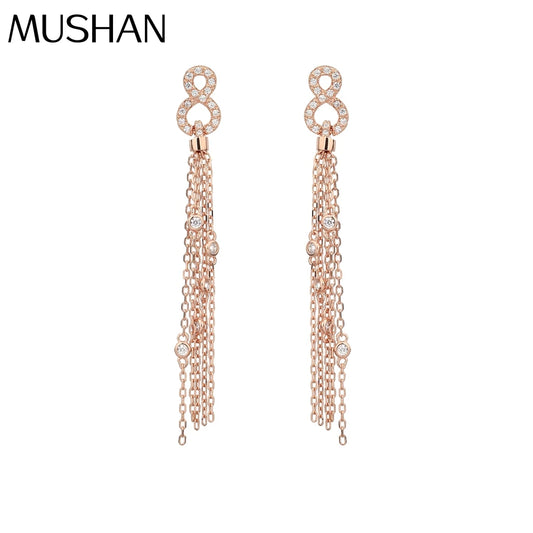 MuShan Jewelry Factory Light Luxury Pure Silver Tassel Earrings and Pendants Cross-Border Best Selling Jewelry