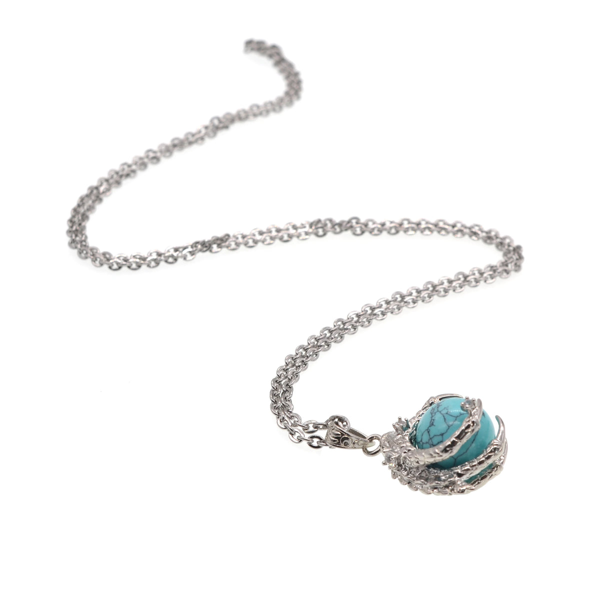 REDheart Womens Dragon Claw Pendant Necklaces Natural Gem Stone Beads 16mm Ball Crystal Quartz Women Men Yoga Gothic Jewelry