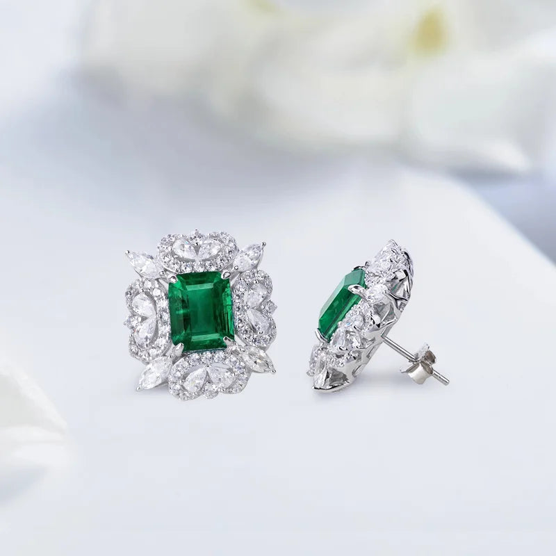 S&S Lab Grown Colombian Emerald 925 Silver Jewellery Set | Ring, Necklace & Earrings | S&S Collection