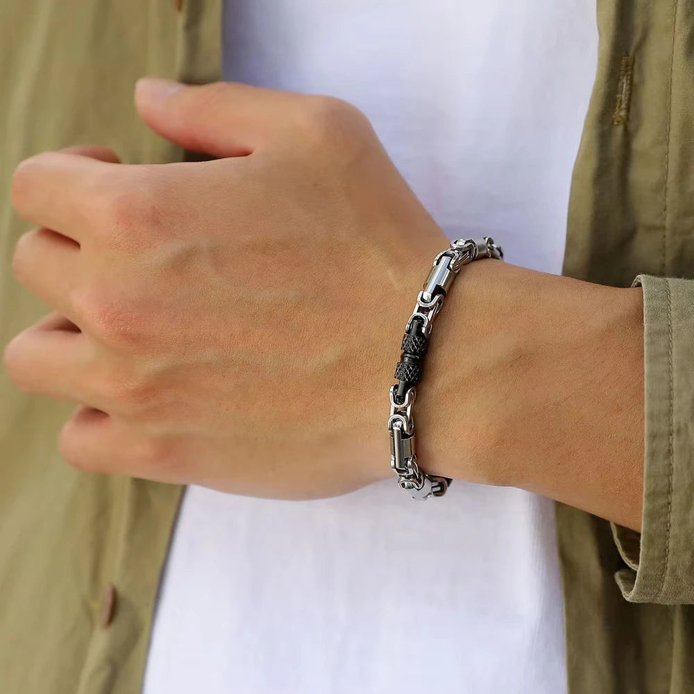 REBEL Vintage Byzantine Stainless Steel Bracelet