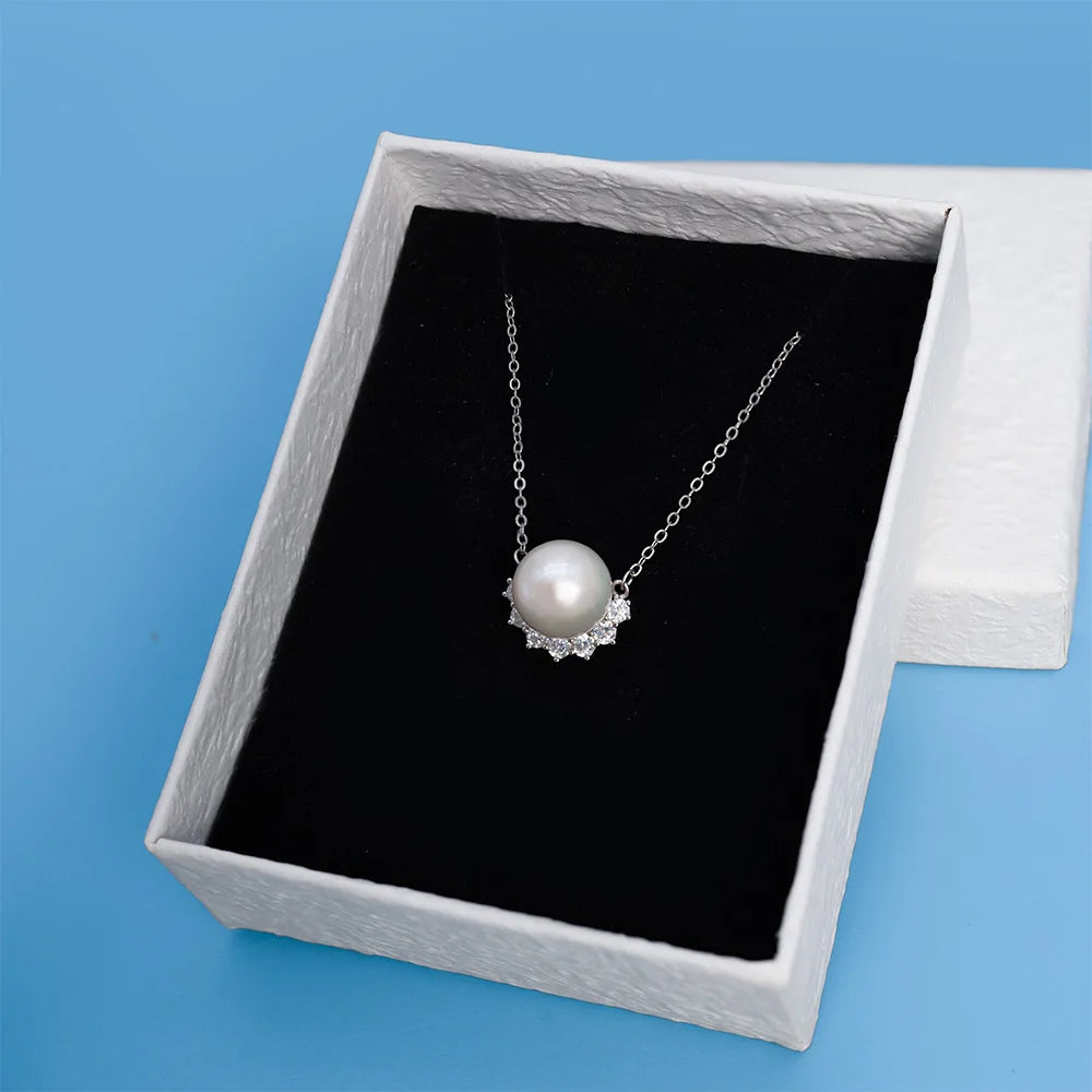 AAA Akoya Pearl Necklace Unique 925 Silver Jewelry Design Fashionable Natural Seawater Round Pearl Unique Jewelry