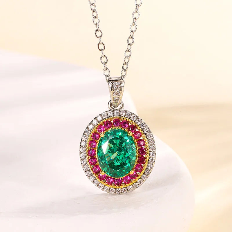 Gemfiori New European and American Fashion Versatile Inlaid Zircon Pendant Personalized Design Jewelry Set
