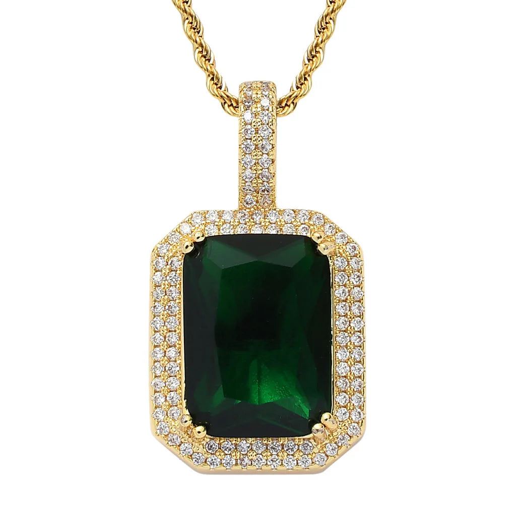 S&S Colourful CZ Geometric Pendant Necklace | Gold & Silver | S&S