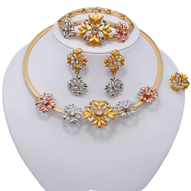 Zhuerrui Mother's Day Gift High Quality 18K Gold-plated I love You MOM Jewelry Set HD20070114